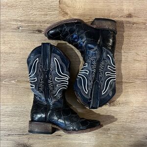 Classic Black Western Cowboy Boots - kids